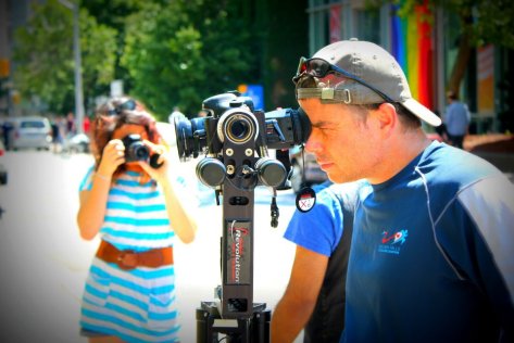 James Looking Through The Lens